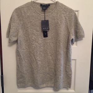 Magaschoni short sleeve cashmere top